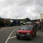 Huvudgatan i före detta Mellanskog på Nya Zeeland